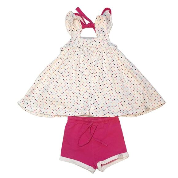 Omi Jo Well Dressed Wolf Confetti Aunt Heart Tunic & Shorties 18M - Picture 1 of 5